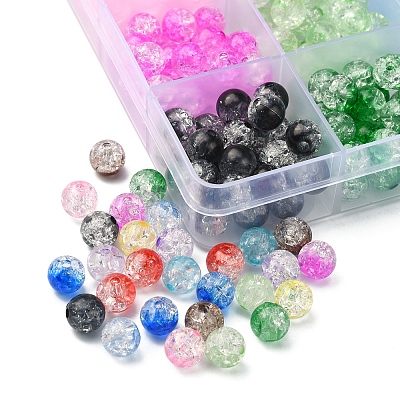 360Pcs 12 Colors Transparent Crackle Acrylic Beads CACR-YW0001-02-1
