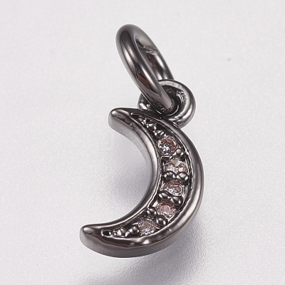 Brass Micro Pave Cubic Zirconia Charms ZIRC-E147-59-1
