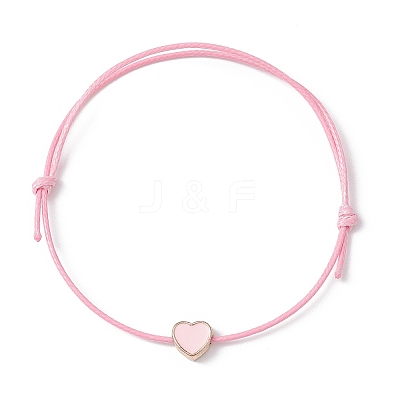 8Pcs 8 Style Heart & Skeleton Key Alloy Enamel Braided Bead Bracelets Set BJEW-JB09771-S-1