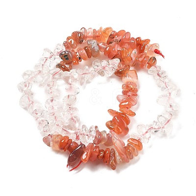 Natural Quartz Crystal & Carnelian Beads Strands G-L610-A29-01-1