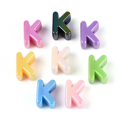 UV Plating Opaque Acrylic European Beads OACR-M027-03K-1
