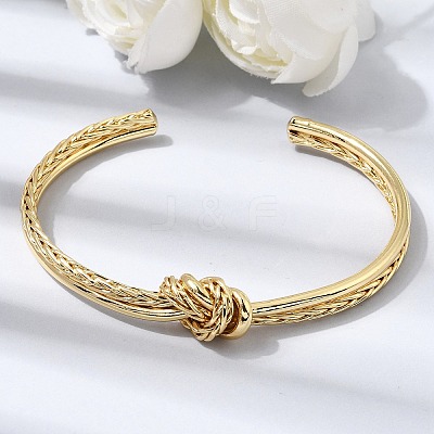 Brass Knotted Cuff Bangles for Women KK-CBACA61-02G-1