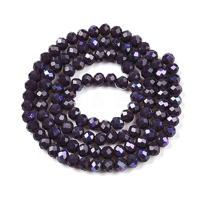 Electroplate Opaque Solid Color Glass Beads Strands EGLA-A044-P4mm-L11-1