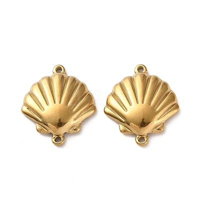 304 Stainless Steel Shell Shape Links Connector Charms STAS-A124-15G-1