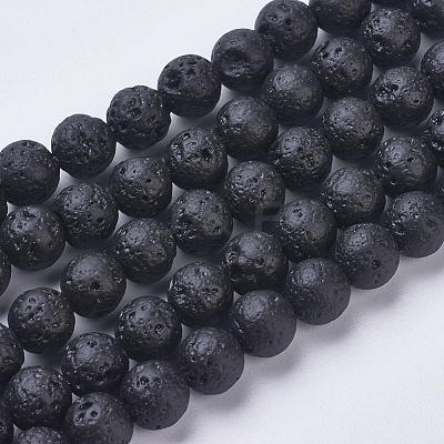 Natural Lava Rock Beads Strands G-J346-37-8mm-1