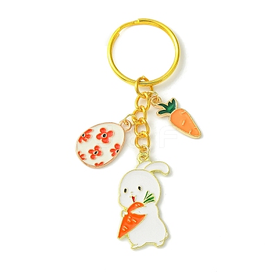 Easter Egg & Rabbit & Carrot Alloy Enamel Pendant Keychain KEYC-JKC00580-02-1