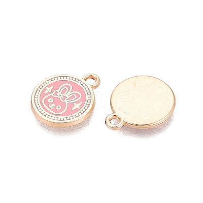 Rack Plating Alloy Enamel Pendants ENAM-N070-01C-02G-02-1