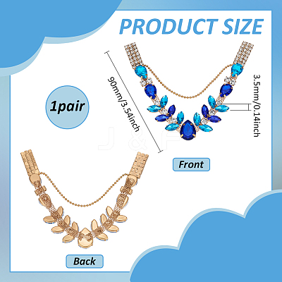 1 Pair Alloy & Acrylic Rhinestone Boot Strap Chains AJEW-FG0004-79B-1