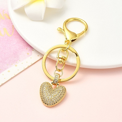 Brass Micro Pave Cubic Zirconia Keychain KEYC-YW00089-22-1