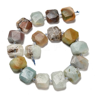Natural Flower Amazonite Beads Strands G-H078-B23-01-1