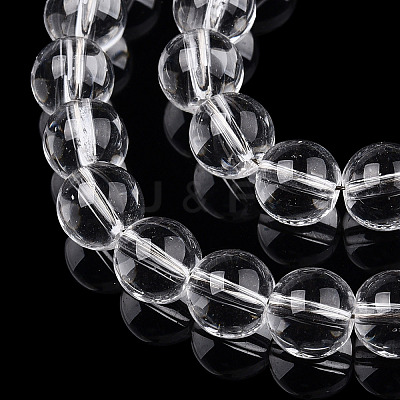 Baking Paint Transparent Glass Round Bead Strands DGLA-Q022-8mm-01-1