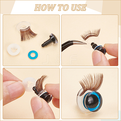 24Pcs 6 Style Acrylic Doll Eyelashes DOLL-PH0001-41B-1