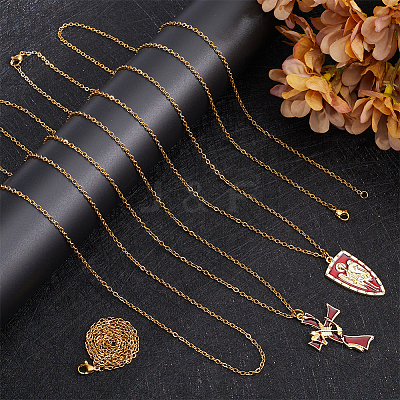 30Pcs Ion Plating(IP) 304 Stainless Steel Flat Cable Chain Necklaces Set for Men Women STAS-BBC0005-01-1
