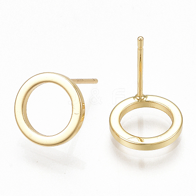 Brass Stud Earrings X-KK-S348-368-1