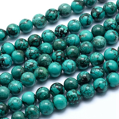 Natural Magnesite Beads Strands TURQ-G148-06-6mm-1