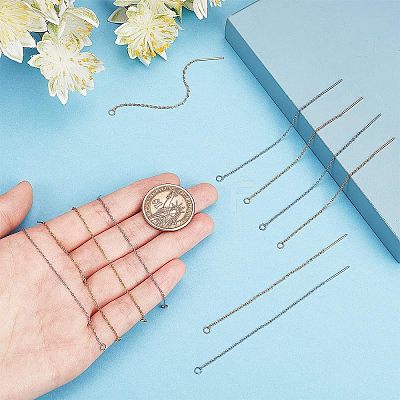 20 Pairs 2 Colors 304 Stainless Steel Earring Findings STAS-SC0004-17-1