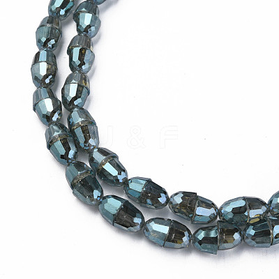 Electroplate Transparent Glass Beads Strands EGLA-N002-35-F03-1