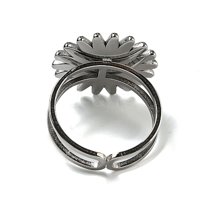 Sun 304 Stainless Steel Open Cuff Rings STAS-Z060-08P-02-1