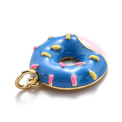Brass Enamel Pendants KK-O140-06B-G-1