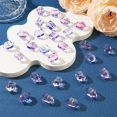 30Pcs Transparent Handmade Lampwork Beads LAMP-TADJ0001-12D-1