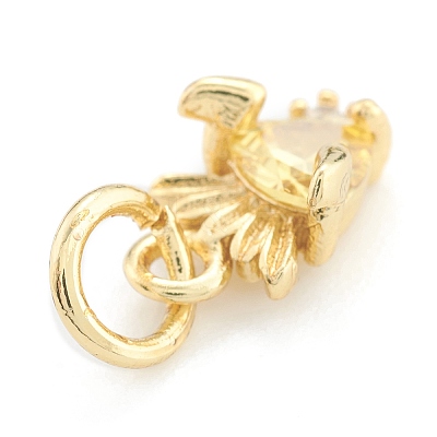 Brass Cubic Zirconia Pendants ZIRC-O041-02G-1