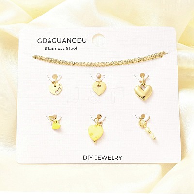 Enamel & Shell Pearl & Glass Heart Pendant & Necklaces & Bracelets Sets SJEW-Q002-03G-1