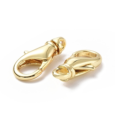 Eco-Friendly Rack Plating Brass Lobster Claw Clasps KK-F845-13G-1