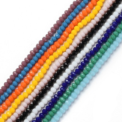Faceted Rondelle Glass Beads Strands GLAA-I033-3mm-M-1