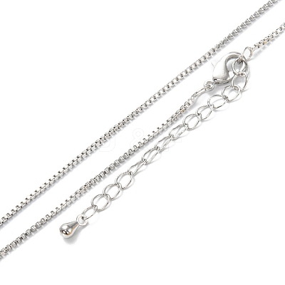 Brass Box Chain Necklaces NJEW-K123-11P-1