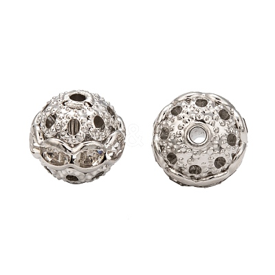 Brass Rhinestone Beads X-RB-H041-14-1