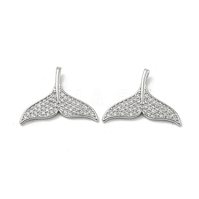 Brass Micro Pave Clear Cubic Zirconia Pendants KK-H460-35P-1