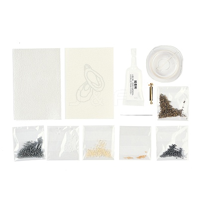 MIYUKI Seed Beads Oyster Brooch Making Kits DIY-H165-04D-1