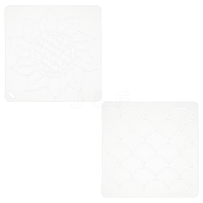 2Sheets 2 Styles Plastic Drawing Painting Stencils Templates DIY-CA0001-87-1
