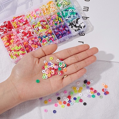 2400Pcs 15 Colors Handmade Polymer Clay Beads CLAY-YW0001-27B-1