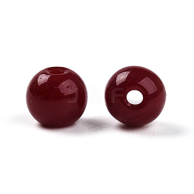 Opaque Solid Color Glass Beads GLAA-N007-6mm-A04-1