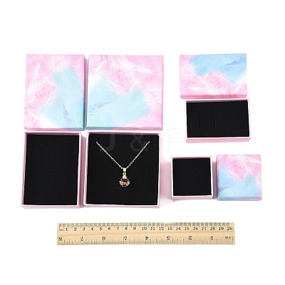 8Pcs 4 Styles Cardboard Paper Ring Boxes CBOX-FS0001-05-1