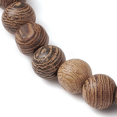 Summer Beach Turtle Dyed Synthetic Turquoise & 6.5mm Round Wenge Wood Beaded Stretch Bracelets for Women BJEW-JB10515-02-1