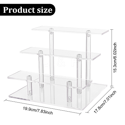 3-Tier Transparent Acrylic Minifigure Display Risers ODIS-WH0002-49-1