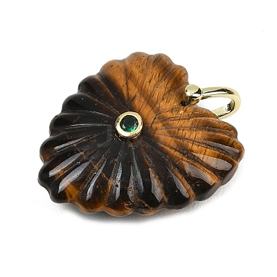 Natural Tiger Eye Carved Pendants G-C276-01G-04-1