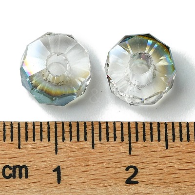 Transparent Electroplate Glass Beads GLAA-K064-10A-HP01-1