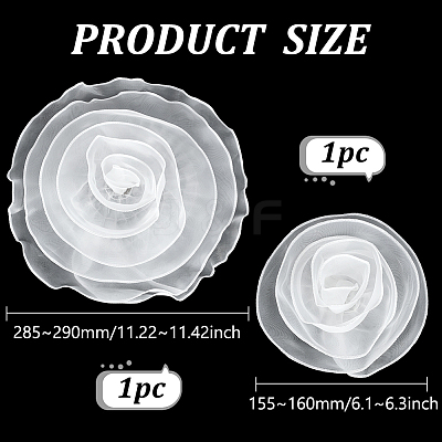 2Pcs 2 Styles Organza Flower Brooches JEWB-FG0001-58B-1