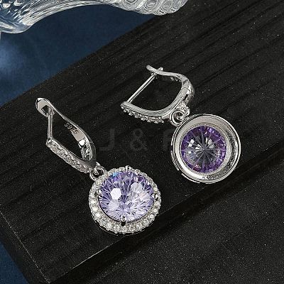 925 Sterling Silver Micro Pave Cubic Zirconia Hoop Earrings EJEW-B147-01B-05-1
