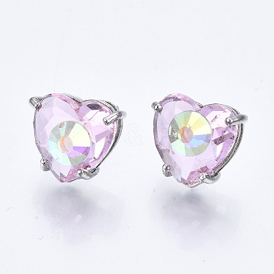 Brass Stud Earrings GLAA-S193-038E-P-1
