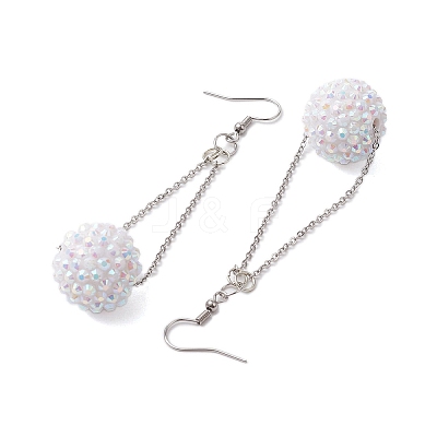 Resin Rhinestone Dangle Earring EJEW-JE05909-1