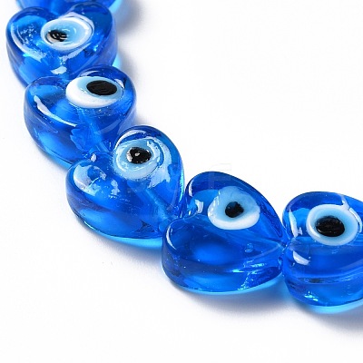 Handmade Evil Eye Lampwork Beads Strands LAMP-E023-07B-06-1