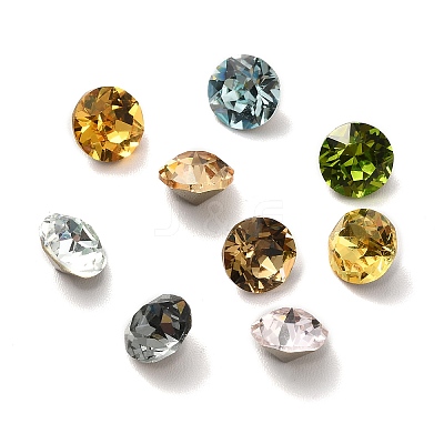 Faceted K9 Glass Rhinestone Cabochons GGLA-R402-08C-1