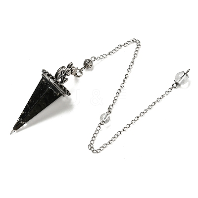 Mixed Gemstone Chip & Resin Dowsing Pendulum Big Pendants G-H293-02P-1