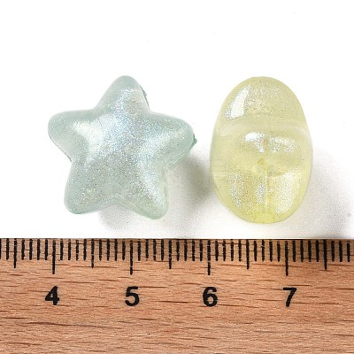 Luminous Transparent Acrylic Beads OACR-G033-06A-1