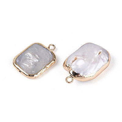 Natural Keshi Pearl Rectangle Pendants PEAR-S020-D10-1