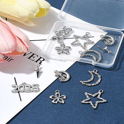 12Pcs 6 Styles Alloy Pendants FIND-FS0003-38P-1